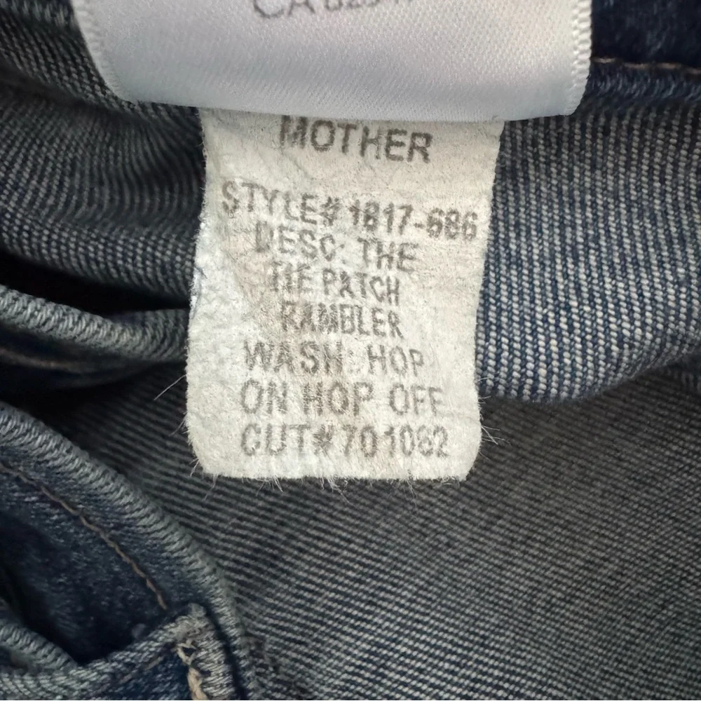 MOTHER Blue High-Waist Cropped Wide-Leg Jeans sz 27 - Picture 8 of 8